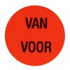 F905 rol @ 2.000 etiketten permanent rond 35 mm fluor rood met zwart bedrukt van voor F905 rol @ 2.000 etiketten permanent rond 35 mm fluor rood met zwart bedrukt van voor
